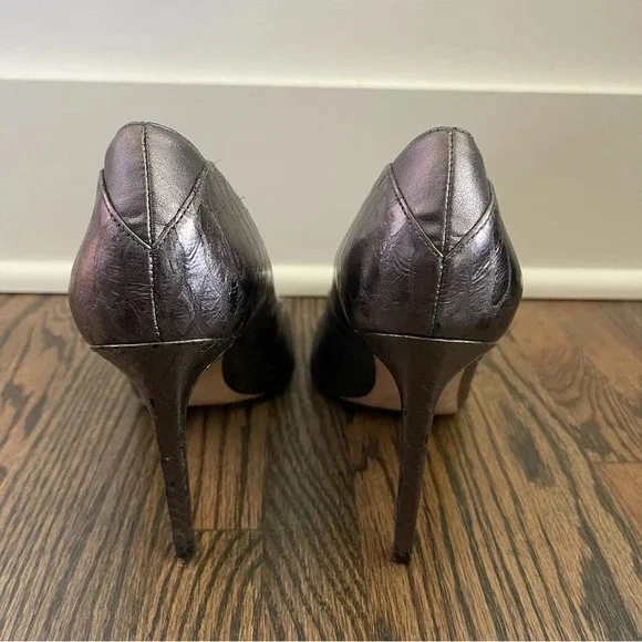 Sam Edelman Dea Snake print metallic leather heels size 7.5 - Picture 5 of 7